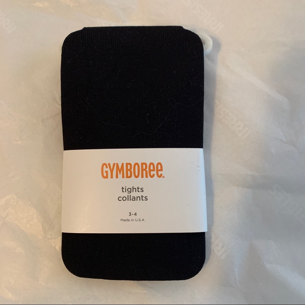 Little girls black dress tights Gymboree sz 3-4